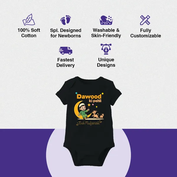 Dawood_Ki_Pehli_Eid_Mubarak_Black_Baby_Onesie