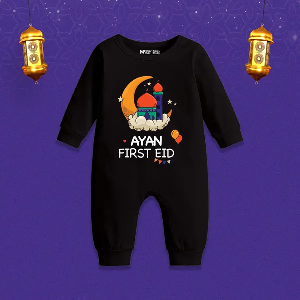Black_Personalized_First_Eid_Romper_For_Baby