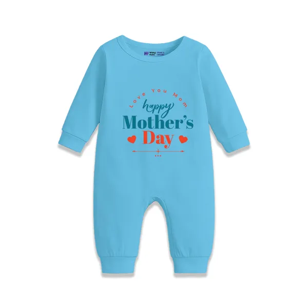 Blue_Cotton_Happy_Mother'S_Day_Long_Sleeve_Romper_For_Baby