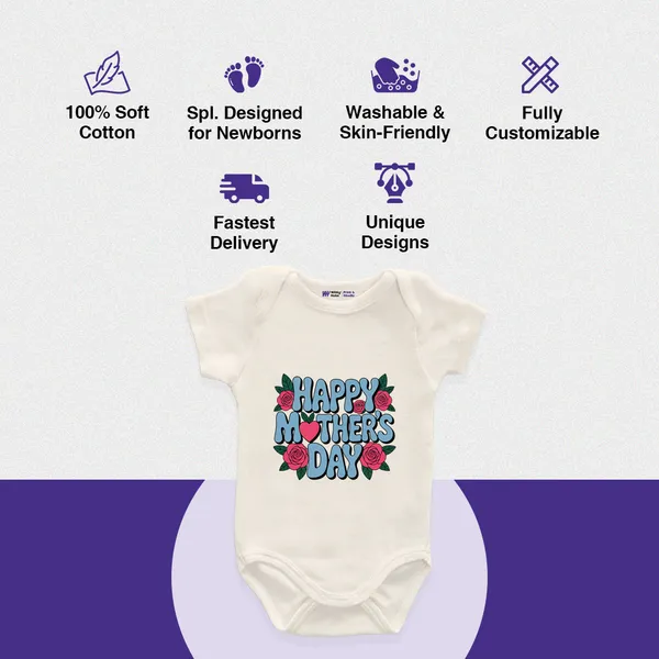 Happy_Mother'S_Day_White_Cotton_Onesie_For_Newborn