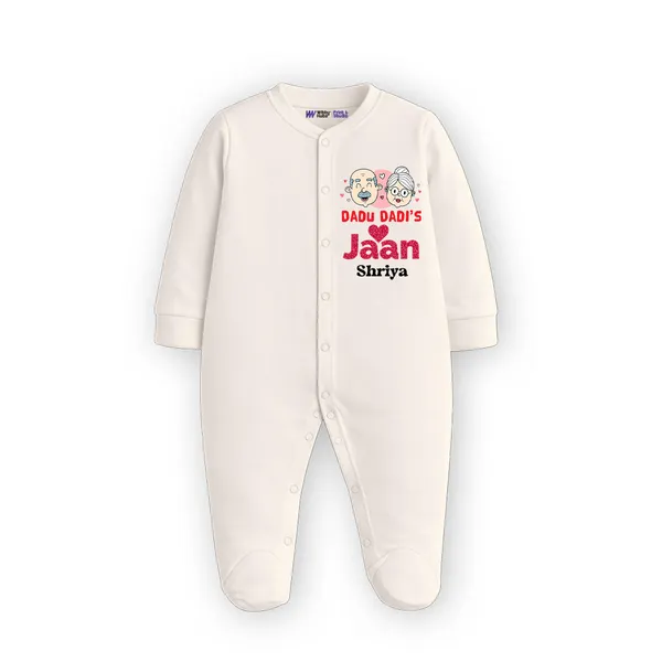 White_Cotton_Dadu_Dadi'S_Jaan_Personalized_Romper_For_Baby