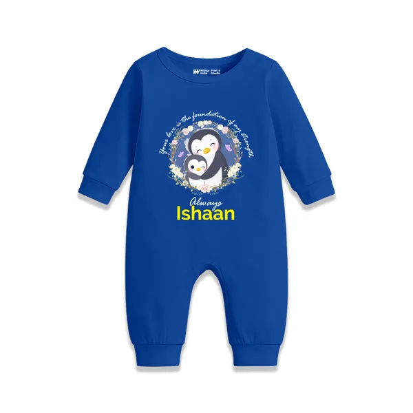 Blue_Cotton_Personalized_Penguin_Print_Baby_Romper_For_1_Month
