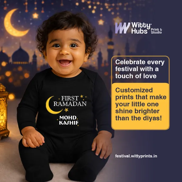 Black_Cotton_First_Ramadan_Personalized_Romper_For_Baby