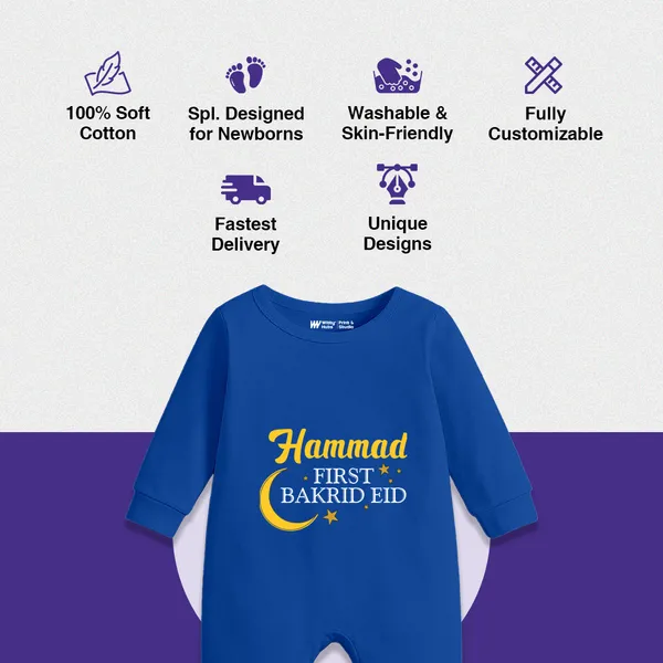 Blue_Cotton_Personalized_First_Bakrid_Eid_Romper_For_Baby
