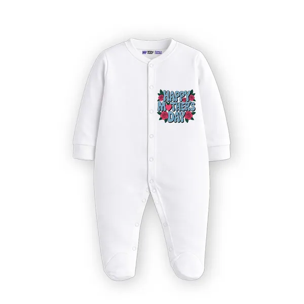White_Cotton_Happy_Mother'S_Day_Print_Romper_For_Newborn