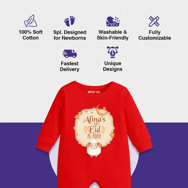 Red_Cotton_First_Eid_Al_Adha_Personalized_Romper_For_Baby