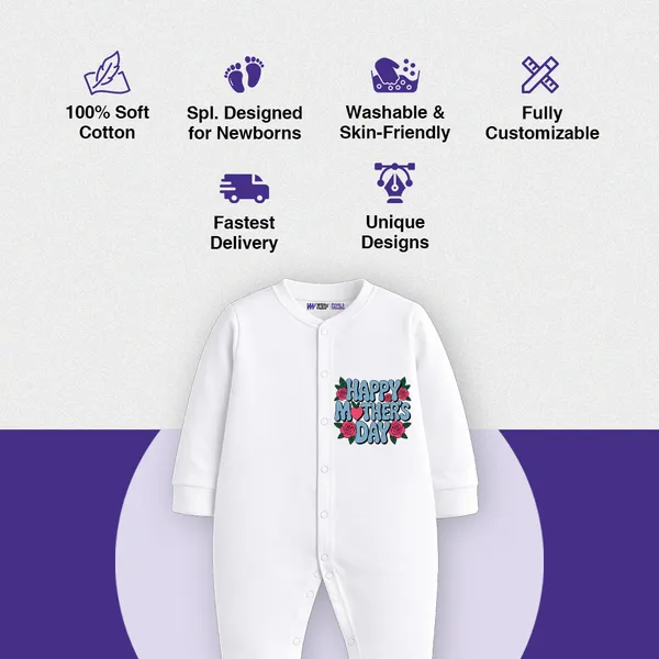 White_Cotton_Happy_Mother'S_Day_Print_Romper_For_Newborn