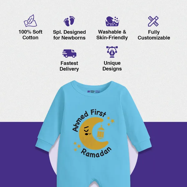 Ahmed_First_Ramadan_Blue_Cotton_Romper_For_Baby