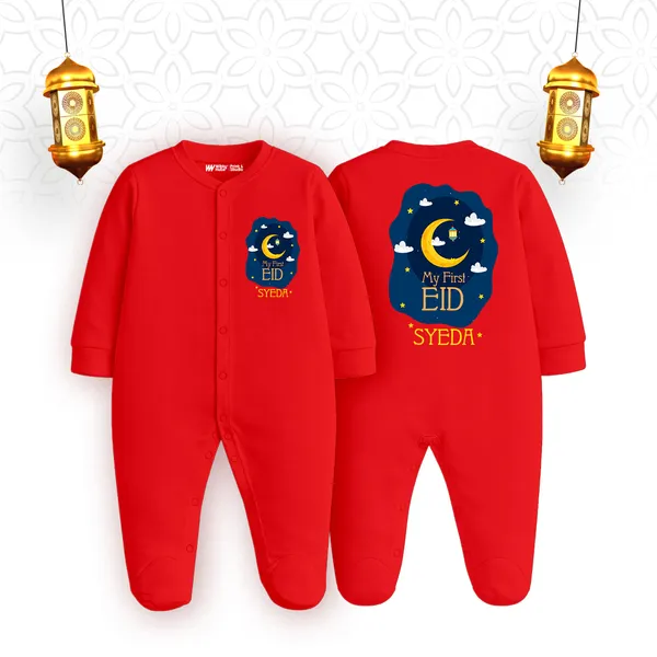 Red_Customized_My_First_Eid_Baby_Romper