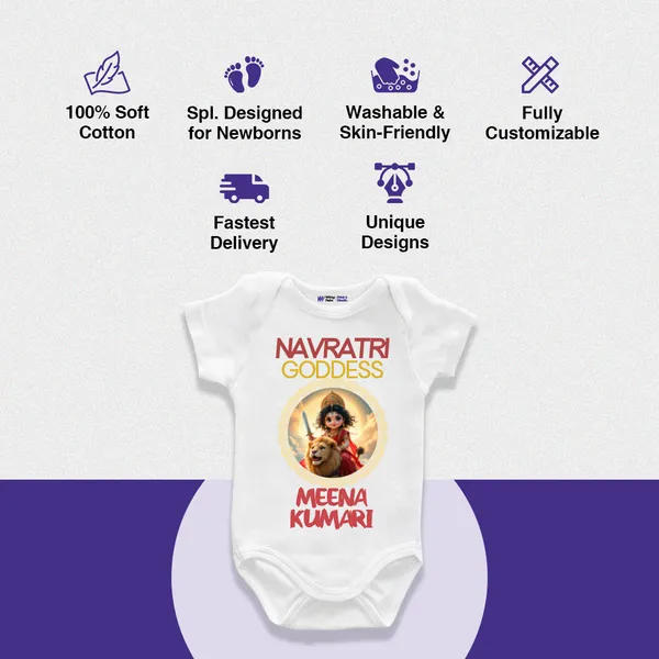 White_Cotton_Personalized_Navratri_Goddess_Baby_Onesie
