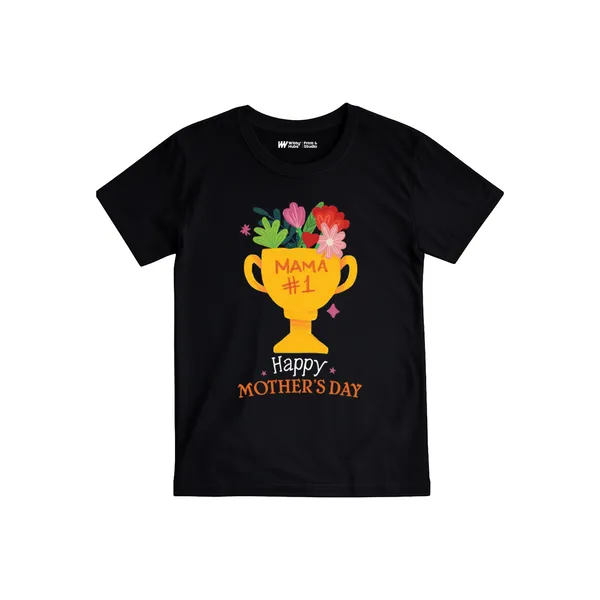 Black_Cotton_Mama_#1_Trophy_Print_Mother'S_Day_T-Shirt_For_Kids