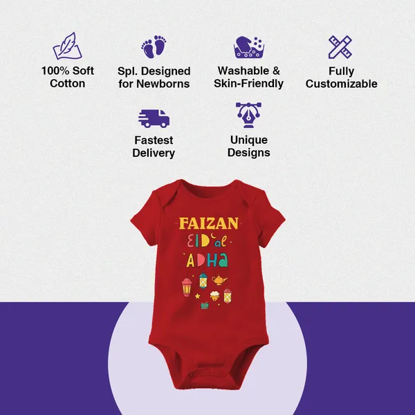 Red_Cotton_Eid_Al_Adha_Personalized_Romper_For_Baby