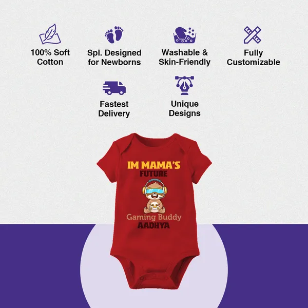 Red_Cotton_Gaming_Buddy_Personalized_Baby_Onesie