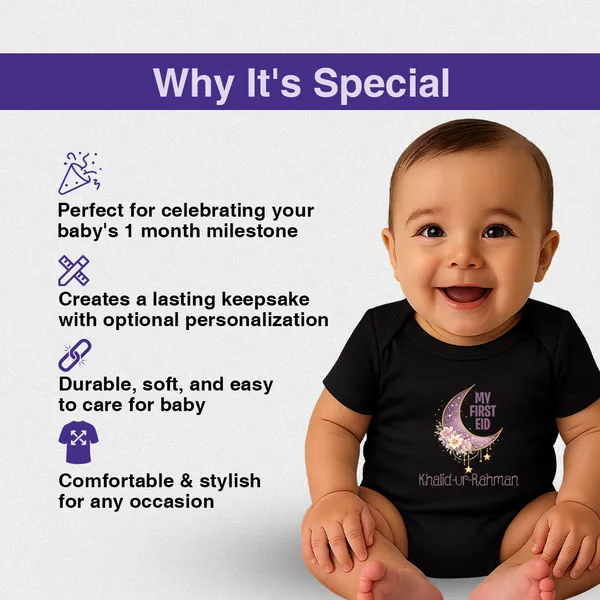 My_First_Eid_Personalized_Black_Cotton_Baby_Romper
