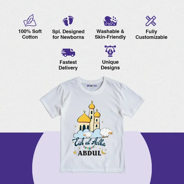 White_Cotton_Eid_Al_Adha_Personalized_T-Shirt_For_Kids