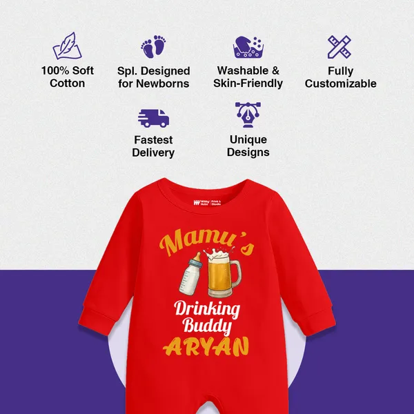 Red_Cotton_Mamu'S_Drinking_Buddy_Romper_For_Baby