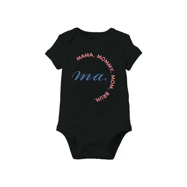 Black_Cotton_Mama_Print_Short_Sleeve_Bodysuit_For_Baby