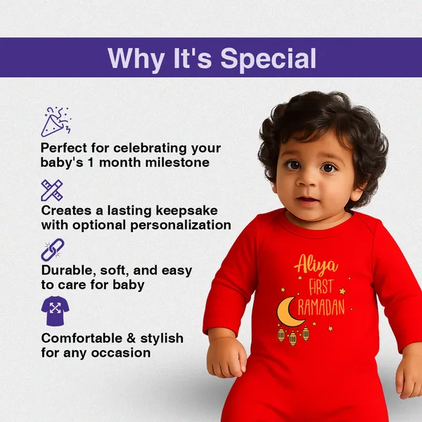 Red_Personalized_First_Ramadan_Romper_For_Baby