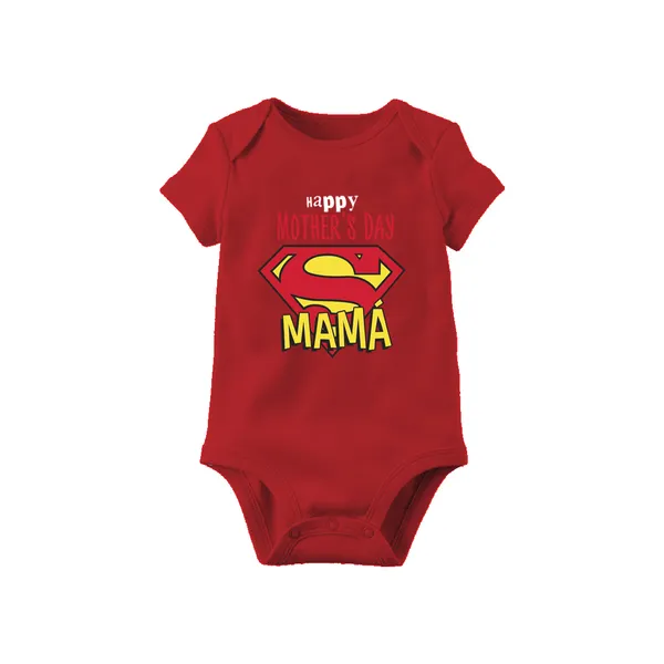 Red_Cotton_Super_Mama_Bodysuit_For_Babies