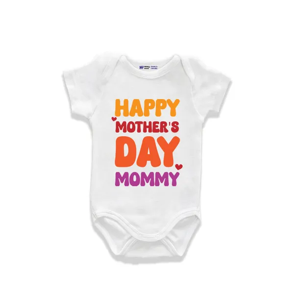 White_Cotton_Happy_Mother'S_Day_Mommy_Baby_Bodysuit