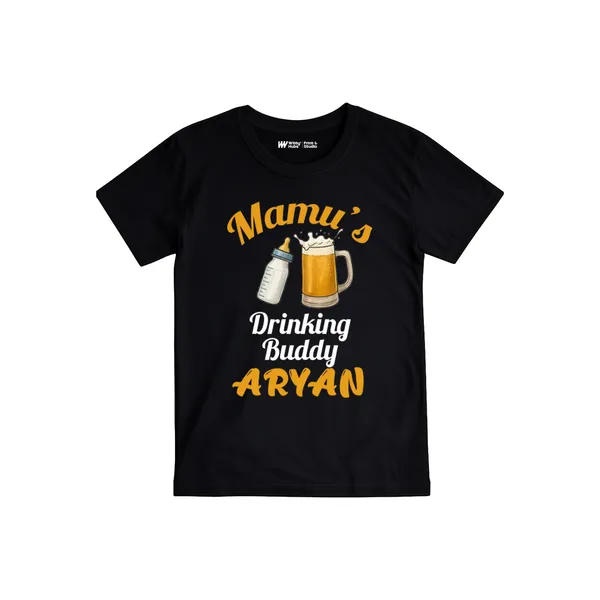 Black_Cotton_Mamu'S_Drinking_Buddy_Printed_T-Shirt_For_Baby