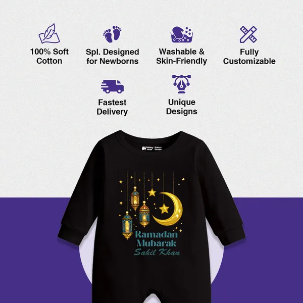 Black_Cotton_Ramadan_Mubarak_Personalized_Full_Sleeve_Romper_For_Baby