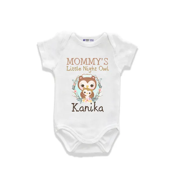 Mommy'S_Little_Night_Owl_Personalized_White_Cotton_Baby_Onesie