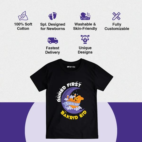 Ahmed_First_Bakrid_Eid_Black_T-Shirt_For_Kids