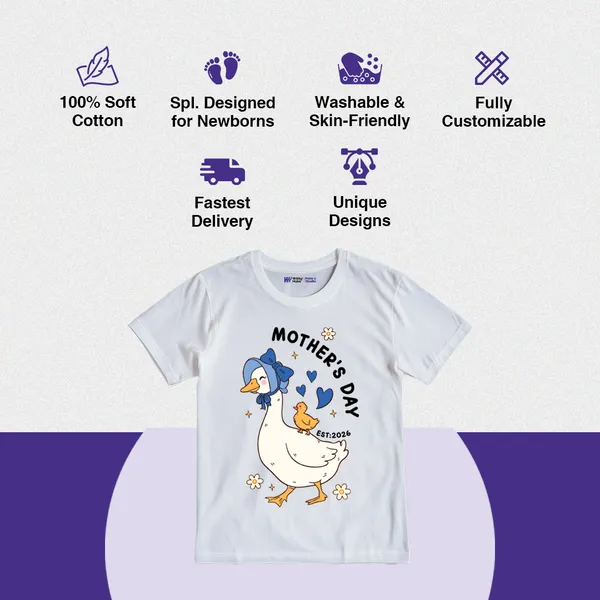 White_Cotton_Mother'S_Day_Graphic_Print_T-Shirt_For_Kids