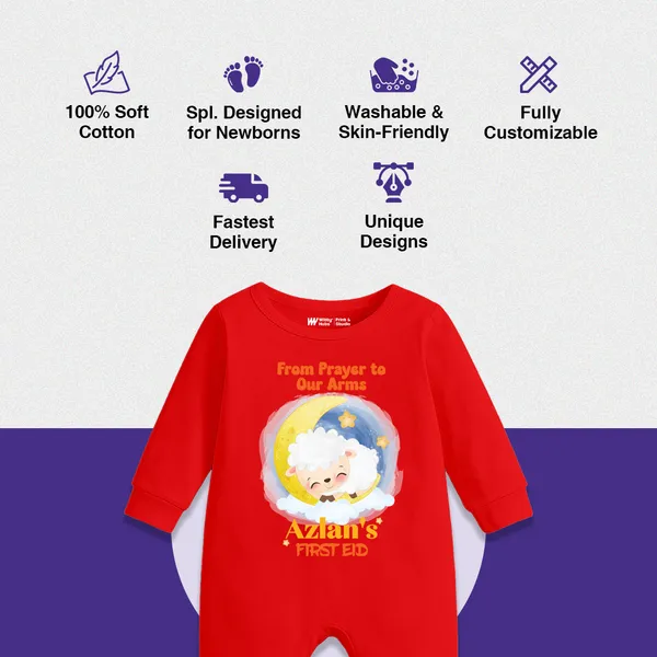 Red_Cotton_Personalized_Baby_Romper_For_First_Eid_Celebration