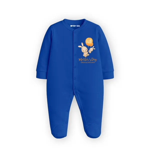 Blue_Cotton_Mother'S_Day_Printed_Footed_Romper_For_Baby