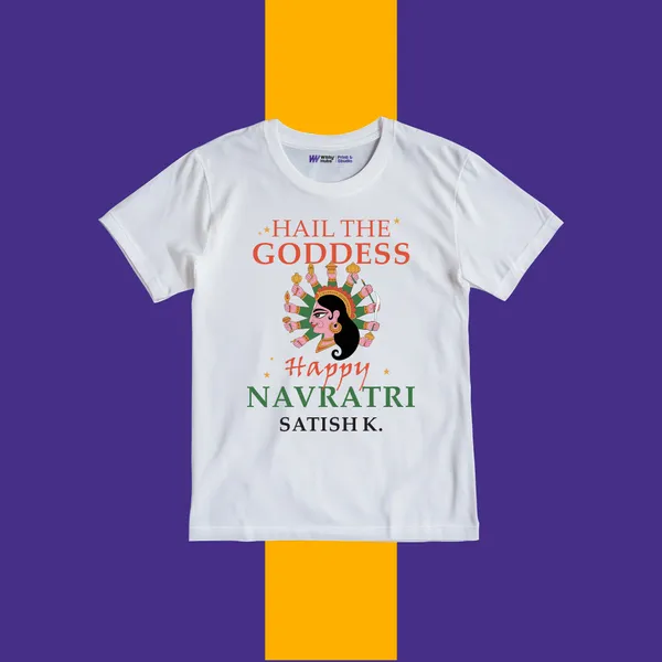 White_Cotton_Navratri_Goddess_Print_T-Shirt_For_Baby