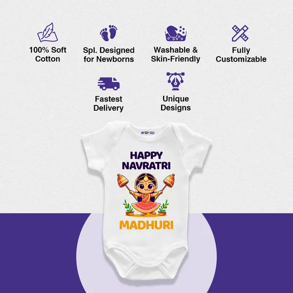 Happy_Navratri_Madhuri_White_Cotton_Baby_Onesie