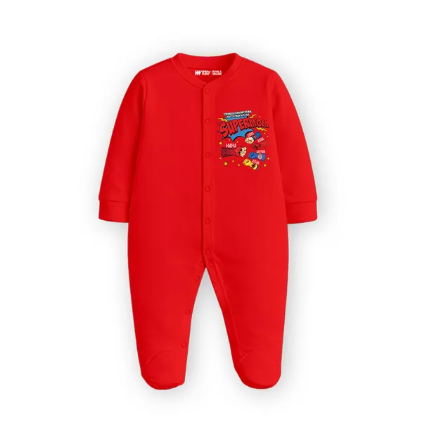 Red_Cotton_Superhero_Printed_Romper_For_Baby_Boys