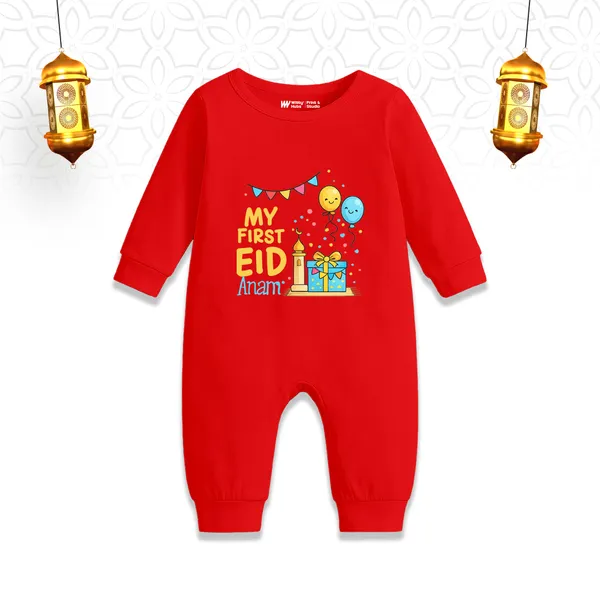 Red_My_First_Eid_Personalized_Romper_For_Baby