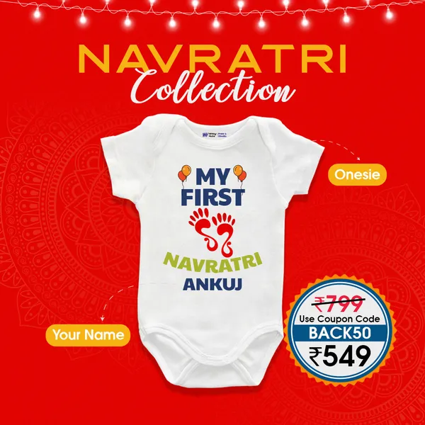 White_Cotton_Personalized_Navratri_Onesie_For_Babies