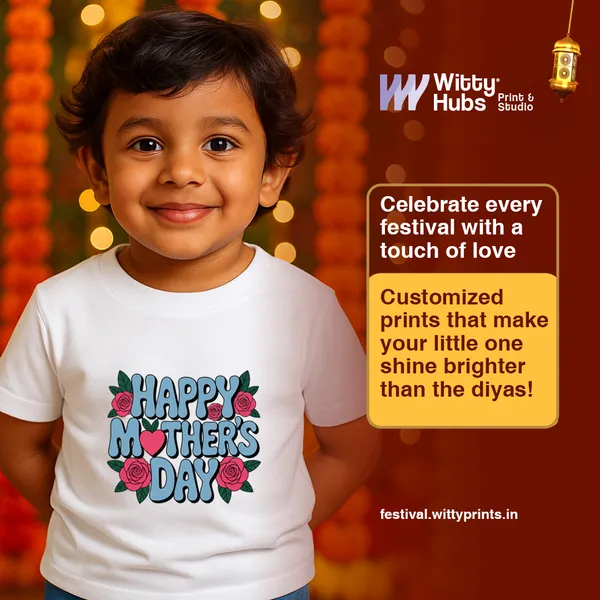 Happy_Mother'S_Day_White_Cotton_T-Shirt_For_Kids