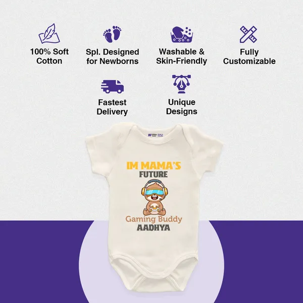 Cream_Cotton_Gaming_Buddy_Printed_Baby_Romper_For_Newborns