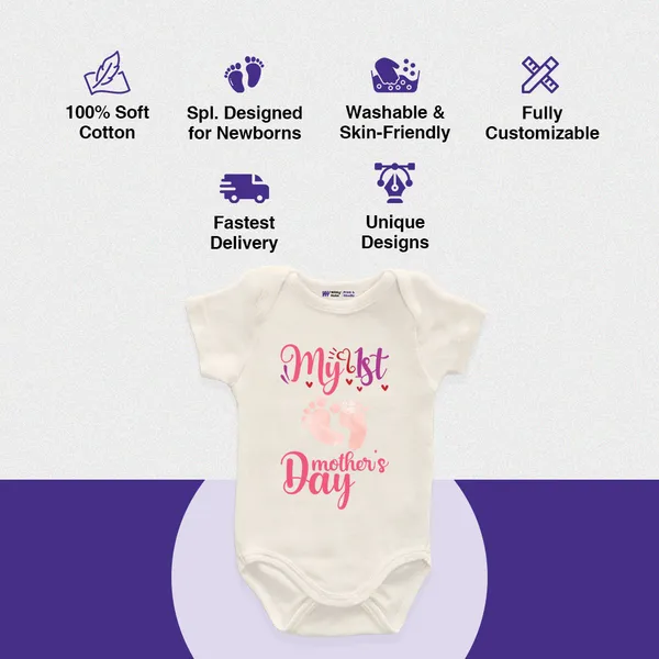 My_First_Mother'S_Day_Cream_Cotton_Bodysuit_For_Newborns