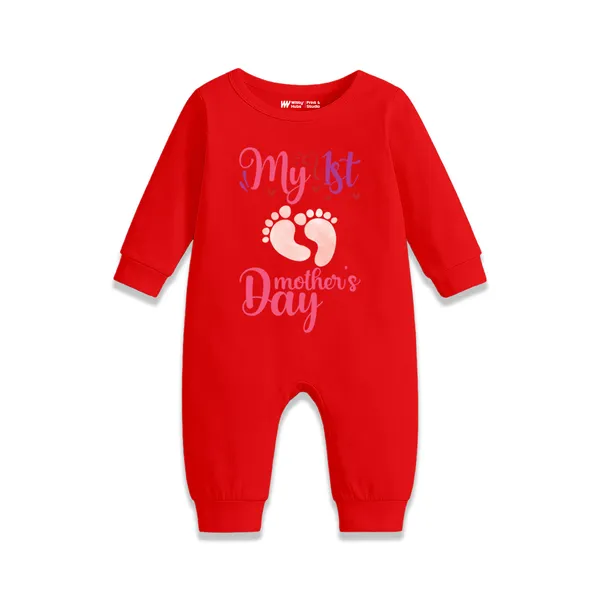 Red_Cotton_My_1St_Mother'S_Day_Romper_For_Baby