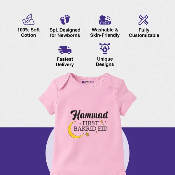 Customized_Pink_Cotton_First_Bakrid_Eid_Baby_Romper