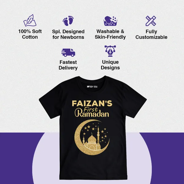 Black_Cotton_Customized_First_Ramadan_T-Shirt_For_Baby
