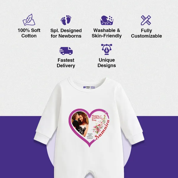 White_Cotton_Happy_Mother'S_Day_Heart_Print_Romper_For_Baby