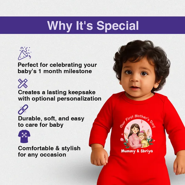 Red_Personalized_Mother'S_Day_Romper_For_Baby