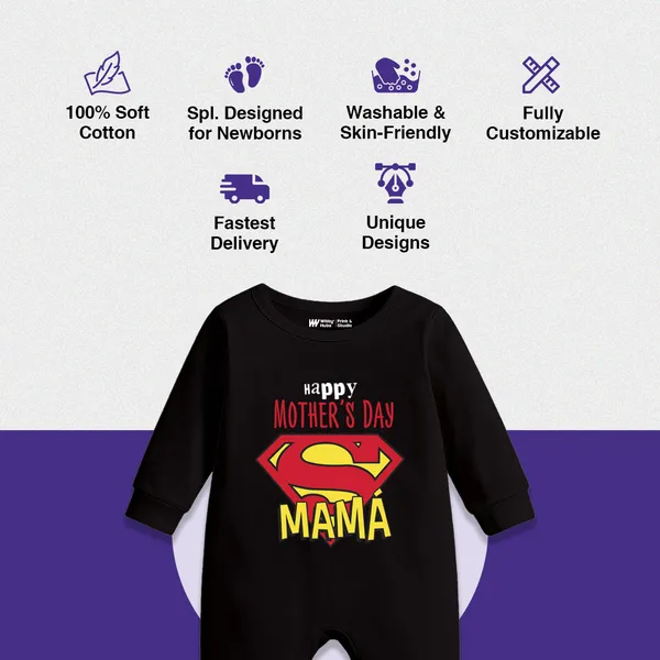Black_Cotton_Happy_Mother'S_Day_Super_Mama_Romper_For_Baby