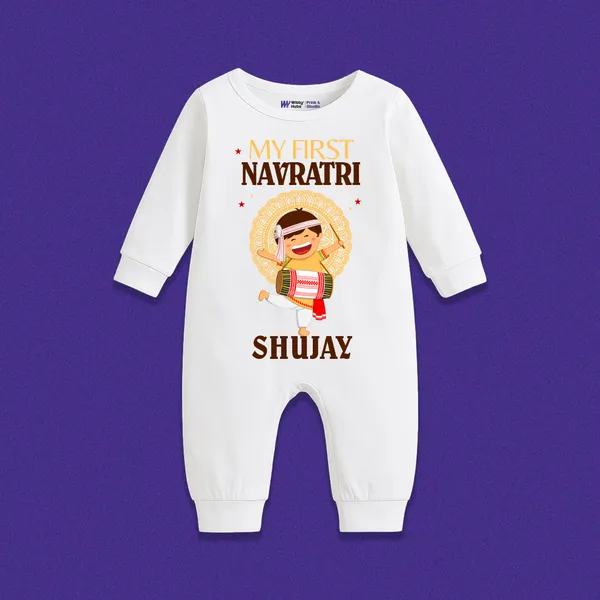 White_Cotton_My_First_Navratri_Customizable_Romper_For_Babies