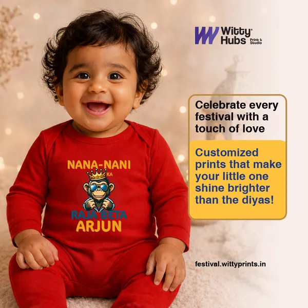 Red_Cotton_Nana_Nani_Ka_Raja_Arjun_Printed_Romper_For_Baby_Boys