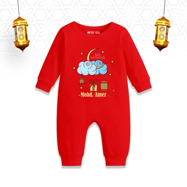 Red_Cotton_Eid_Mubarak_Personalized_Romper_For_Baby