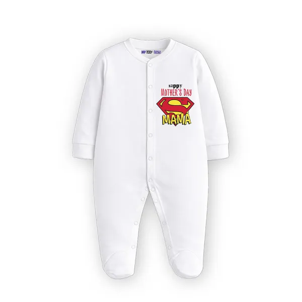 White_Cotton_Happy_Mother'S_Day_Printed_Sleepsuit_For_Baby