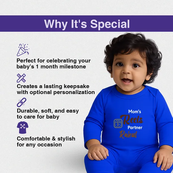 Blue_Cotton_Mom'S_Reels_Partner_Kaun_Printed_Romper_For_Baby